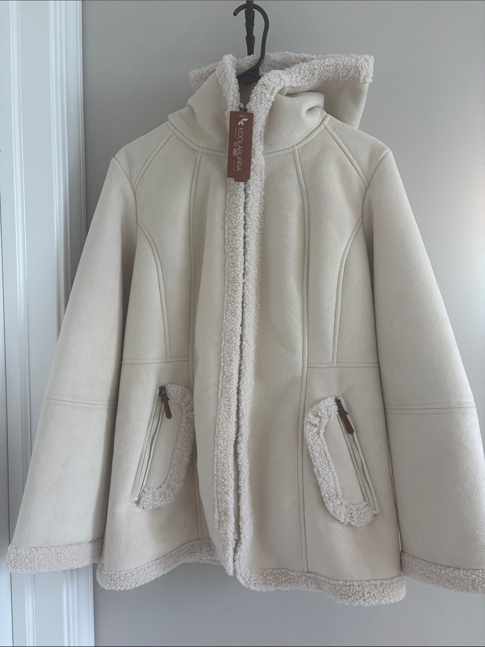Koolaburra by UGG Faux Suede Hooded Coat with Sherpa Trims Size XXS